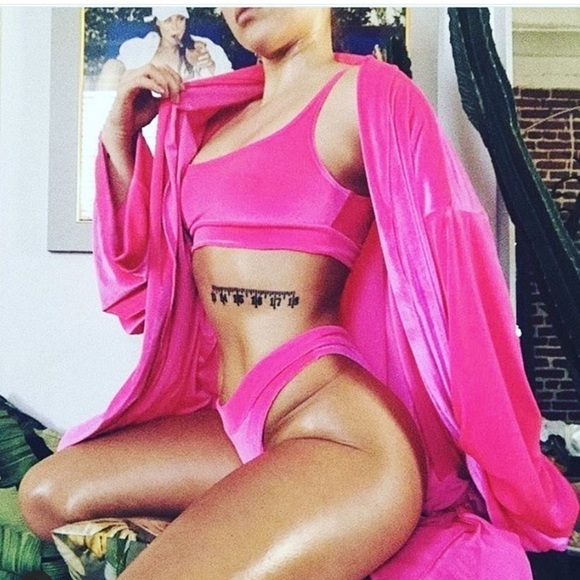 Laina Rauma SET Barbiecore Velour loungesuit velour club bed leisure lainarauma - Picture 4 of 16